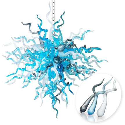Ocean Blue Artisan Glass Chandelier - Luxurious Illumination for Your Living Space- Très Elite- Très Elite