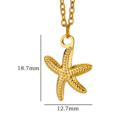 Ocean Starfish Pendant Necklace – Versatile Stainless Steel Holiday Jewelry - Très Elite