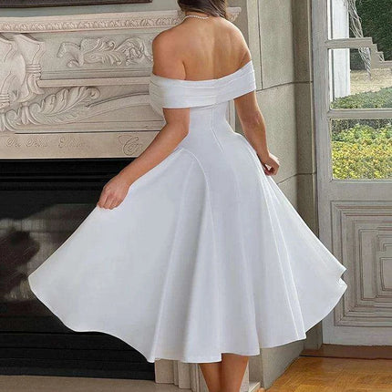 Off-shoulder Backless Sexy Midi Dress - Très Elite