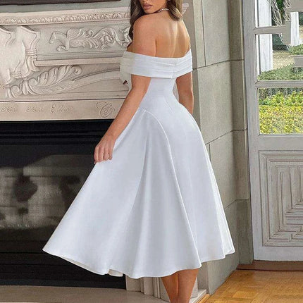 Off-shoulder Backless Sexy Midi Dress - Très Elite