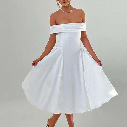 Off-shoulder Backless Sexy Midi Dress - Très Elite