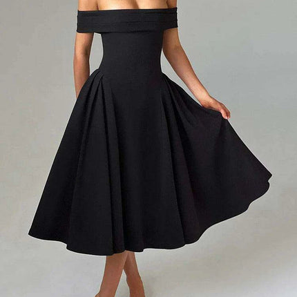 Off-shoulder Backless Sexy Midi Dress - Très Elite