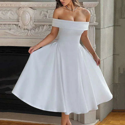Off-shoulder Backless Sexy Midi Dress - Très Elite