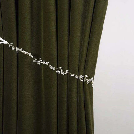 Olive Green Herringbone Luxe Blackout Drapes for Elegant Homes - Très Elite
