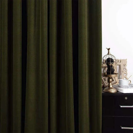 Olive Green Herringbone Luxe Blackout Drapes for Elegant Homes - Très Elite