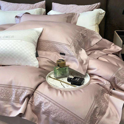 Opulent 1000TC Egyptian Cotton Embroidered Bedding Collection - King & Queen Sizes with Silken Soft Comfort - Très Elite