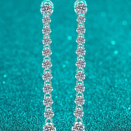 Opulent 1.18 Carat Lab-Created Diamond Sterling Silver Drop Earrings