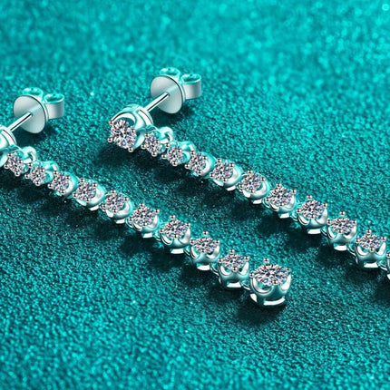 Opulent 1.18 Carat Lab-Created Diamond Sterling Silver Drop Earrings