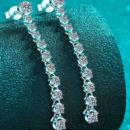 Opulent 1.18 Carat Lab-Created Diamond Sterling Silver Drop Earrings