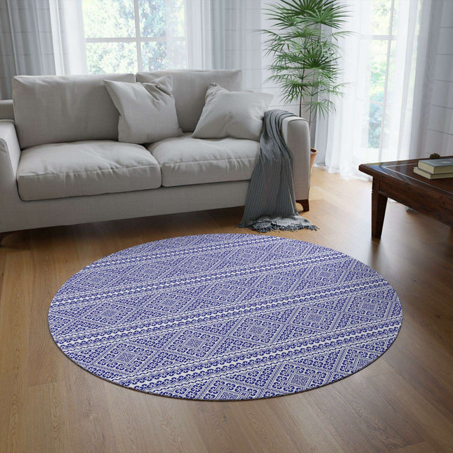 Opulent Chenille Round Rug for Winter Elegance - 60" Grande Edition