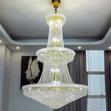 Opulent Chrome Crystal Chandelier - Elegant Lighting Solution for Luxury Hotels, Villas, and High-End Interiors - Très Elite