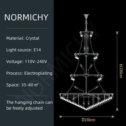 Opulent Chrome Crystal Chandelier - Elegant Lighting Solution for Luxury Hotels, Villas, and High-End Interiors- Très Elite- Très Elite