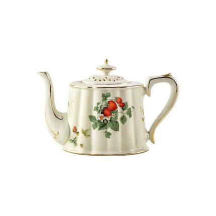 Opulent Gold Floral Bone China Tea and Coffee Set - Teapot with Cups - Très Elite