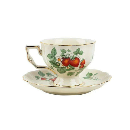 Opulent Gold Floral Bone China Tea and Coffee Set - Teapot with Cups - Très Elite