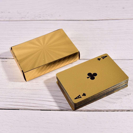 Opulent Gold-Plated Poker Card Set for Elite Gaming Nights - Très Elite