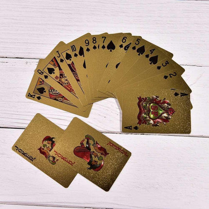 Opulent Gold-Plated Poker Card Set for Elite Gaming Nights - Très Elite