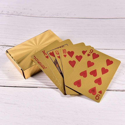 Opulent Gold-Plated Poker Card Set for Elite Gaming Nights - Très Elite