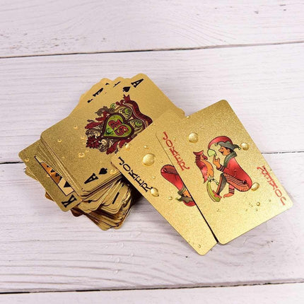 Opulent Gold-Plated Poker Card Set for Elite Gaming Nights - Très Elite