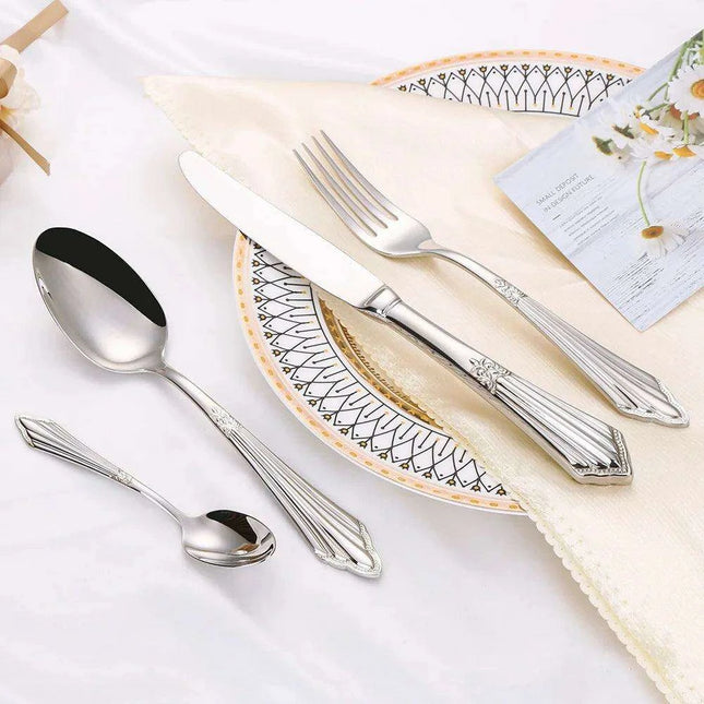 Opulent Gold-Plated Stainless Steel Cutlery Set