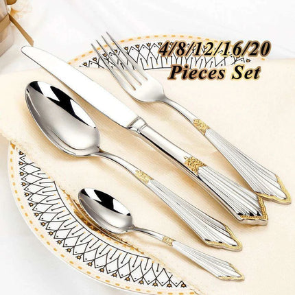 Opulent Gold-Plated Stainless Steel Cutlery Set - Très Elite