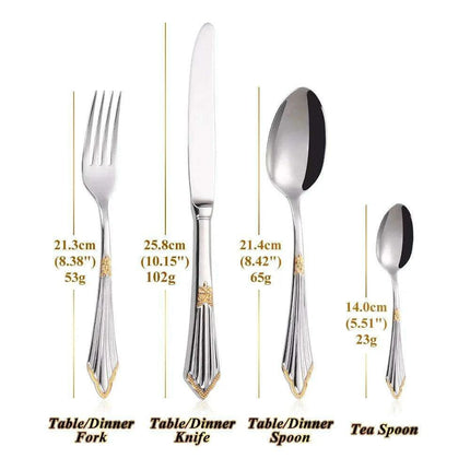 Opulent Gold-Plated Stainless Steel Cutlery Set - Très Elite