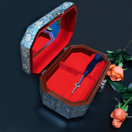Opulent Two-Tier Jewelry Storage Box with Mother-of-Pearl Detailing and Integrated Mirror - Très Elite