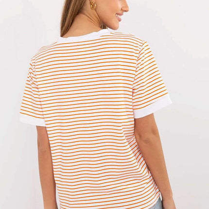 Orange Blouse 213264 Cotton Blend With Elastane For Women - Très Elite