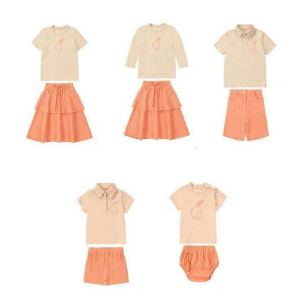 Orange Muslin Collection: Kids’ Stylish Spring/Summer Matching Outfit Set - Très Elite