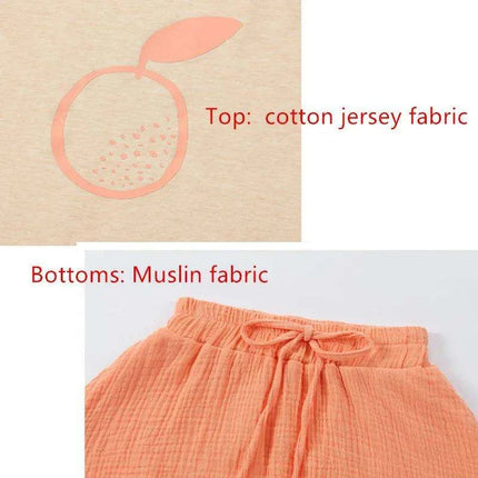 Orange Muslin Collection: Kids’ Stylish Spring/Summer Matching Outfit Set - Très Elite