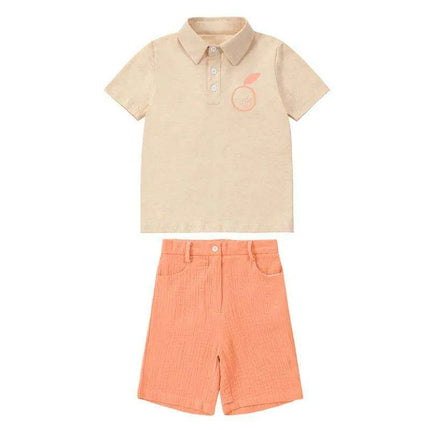 Orange Muslin Collection: Kids’ Stylish Spring/Summer Matching Outfit Set