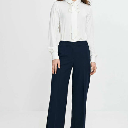 Orange Wide Leg Trousers For Women With Creased Front - Très Elite