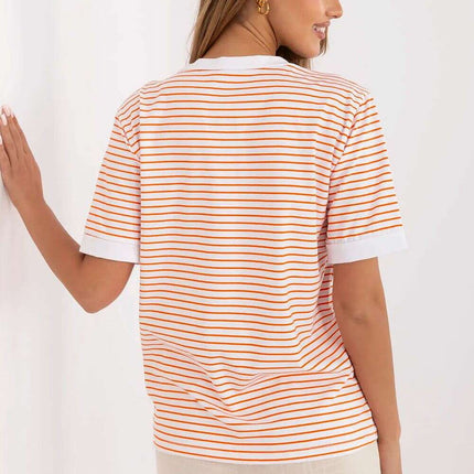 Orange Womens Blouse Model 213267 Breathable Cotton Blend - Très Elite