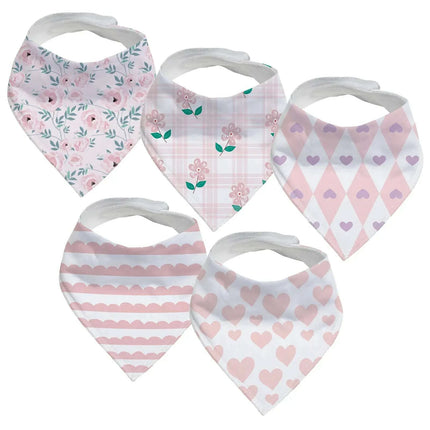 Organic Cotton Triangle Bibs Set for Newborns - Adorable Animal Designs for Feeding and Drooling