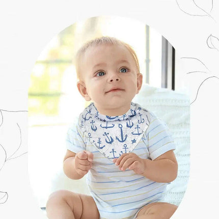 Organic Cotton Triangle Bibs Set for Newborns - Adorable Animal Designs for Feeding and Drooling