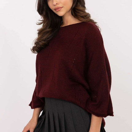Oversize Jumper 203798 Womens Knit Sweater With Holes - Très Elite