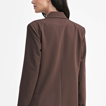 Oversized Grey Blazer With Subtle Tennis Stripes And Lapels - Très Elite