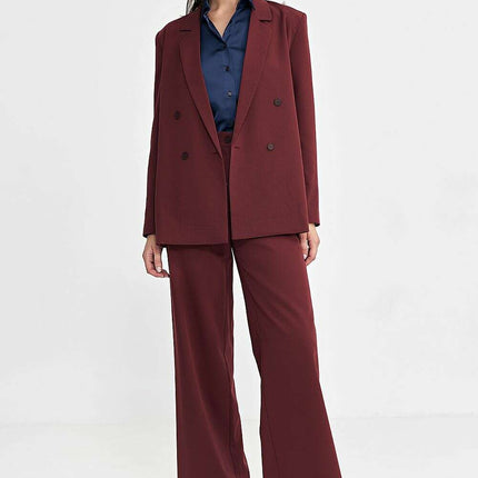 Oversized Grey Blazer With Subtle Tennis Stripes And Lapels - Très Elite