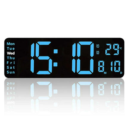 Oversized LED Digital Clock with Temperature, Calendar, and Dual Alarm Features for Modern Home and Office - Très Elite