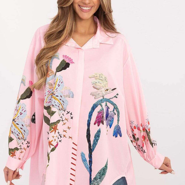 Oversized Pink Long Sleeve Shirt Model 206733 Lightweight
