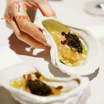 Oyster Shell Elegance: Premium Ceramic Dinnerware Set for Timeless Dining and Décor - Très Elite