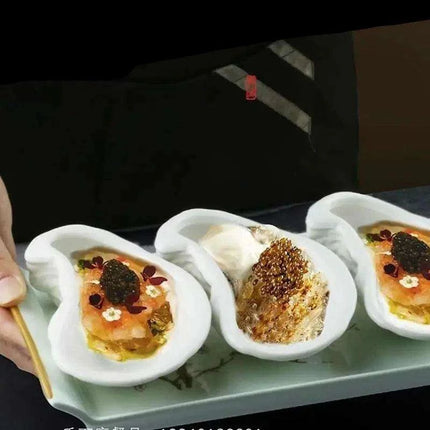 Oyster Shell Elegance: Premium Ceramic Dinnerware Set for Timeless Dining and Décor - Très Elite