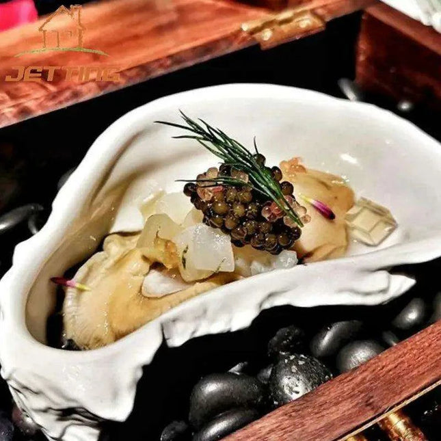 Oyster Shell Elegance: Premium Ceramic Dinnerware Set for Timeless Dining and Décor - Très Elite