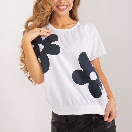 Parisian Blossom Cotton Top With Floral Print For Summer