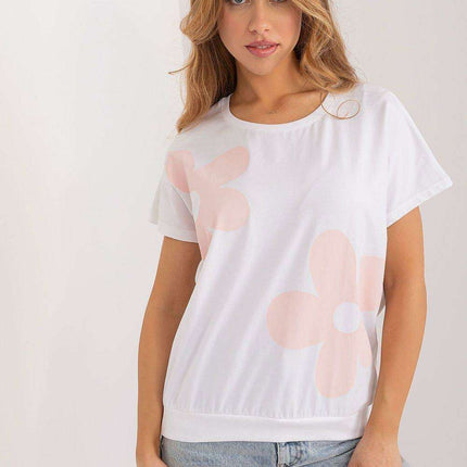 Parisian Blossom Cotton Top With Floral Print For Summer