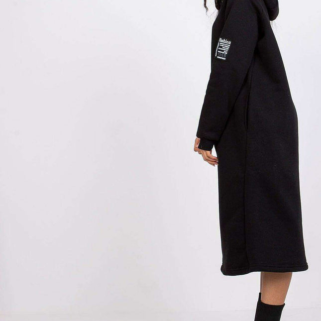 Parisian Chic Hooded Midi Dress In Europe Elegant Style