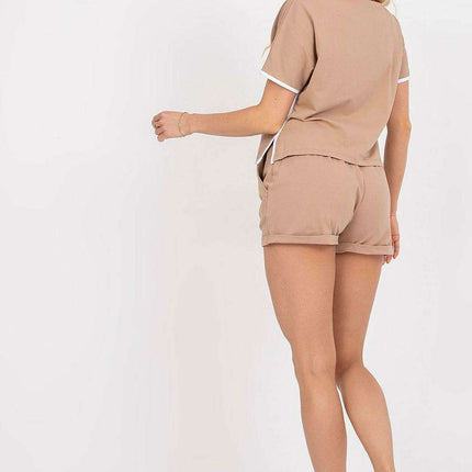 Parisian Cotton Blouse Tailored High Waisted Shorts Set - Très Elite