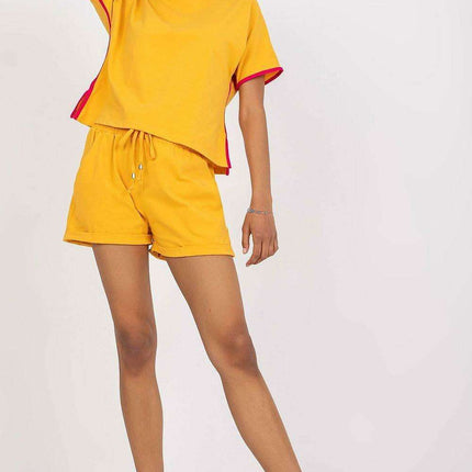 Parisian Cotton Blouse Tailored High Waisted Shorts Set