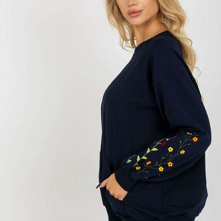 Parisian Inspired Embroidered Sweatshirt Kangaroo Pocket - Très Elite