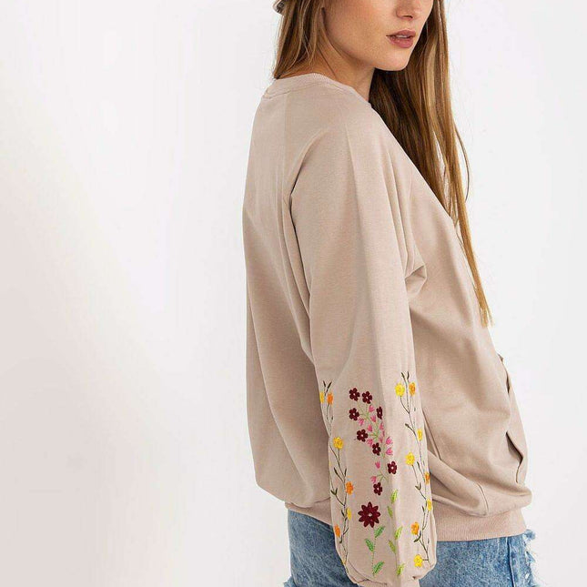 Parisian Inspired Embroidered Sweatshirt Kangaroo Pocket