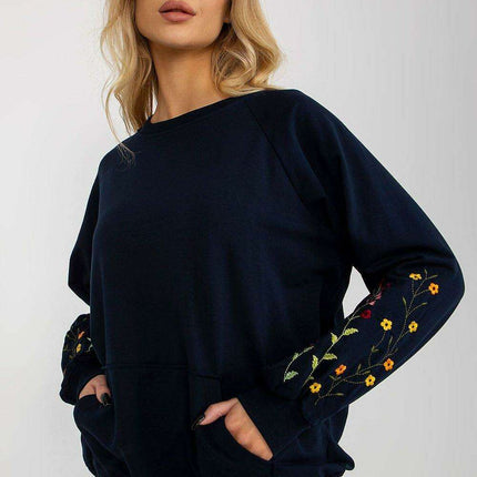 Parisian Inspired Embroidered Sweatshirt Kangaroo Pocket - Très Elite